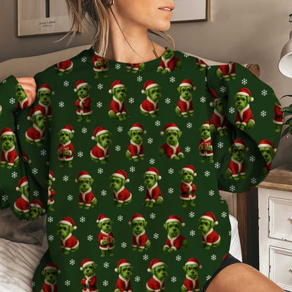 Funny Green Schnauzer Christmas Hoodie, Cute Schnauzer Shirt, Holiday Gift for Schnauzer Lovers