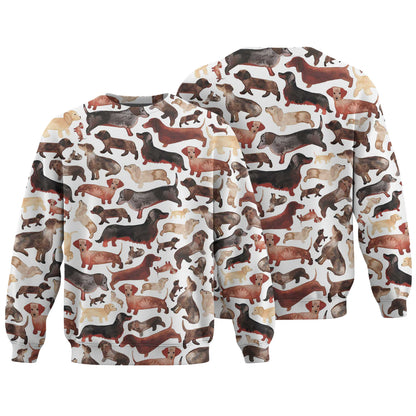 Fun Watercolor Dachshund Art Tee, Dachshund T Shirt, Wiener Dog T Shirt