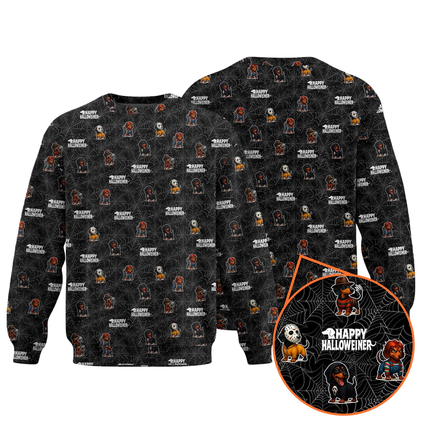 Dachshund Halloween Shirt, Funny Weiner Dog Shirts, Pattern Polos For Spooky Season