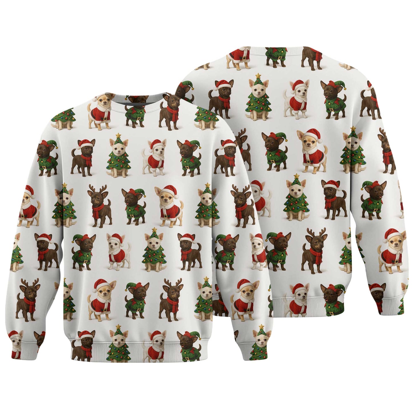 Santa Reindeer Tree Chihuahua Hoodie, Chihuahua T Shirt, Funny Chihuahua Shirt