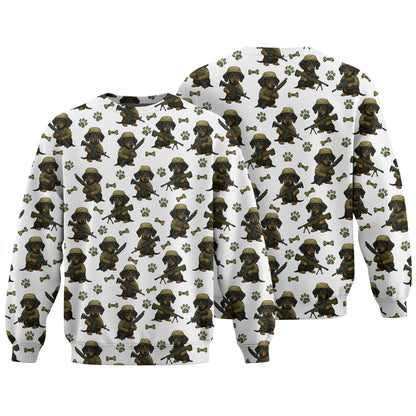 Military Dachshund Soldier T Shirt, Funny Army Dog Pattern, Dachshund T Shirt, Wiener Dog T Shirt