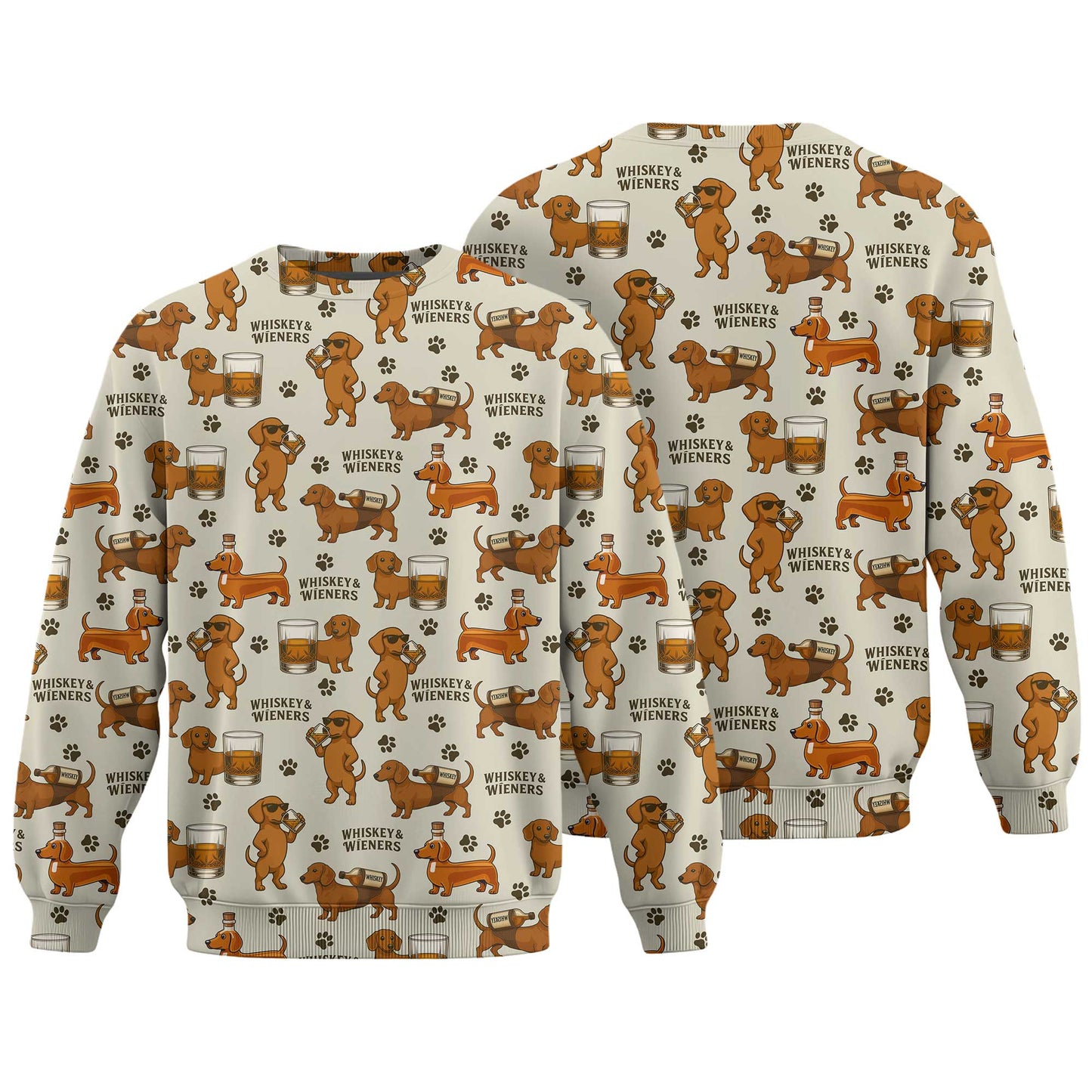 Pattern Dachshund Shirt With Whiskey And Beer Motif, Dachshund Shirt For Women And Men, Wiener Dog Shirts