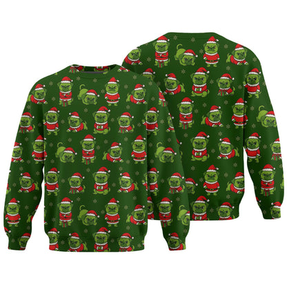 Funny Grinch Pug Pattern Polo, Christmas Pug Shirt, Pug T Shirt