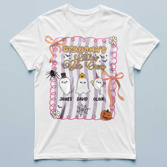Grandma Little's Boo Crew - Funny Halloween Gift For Grandma - Personalized T-Shirt