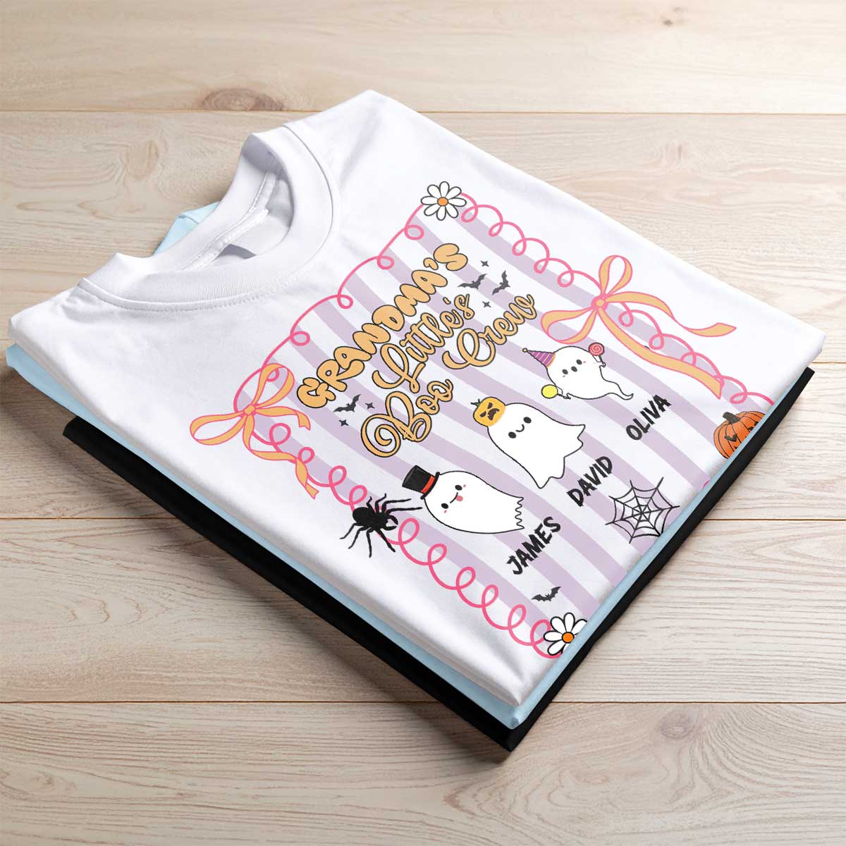 Grandma Little's Boo Crew - Funny Halloween Gift For Grandma - Personalized T-Shirt