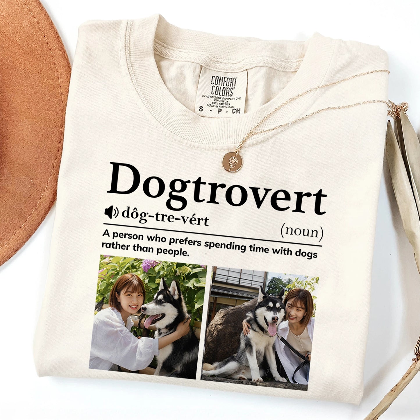 Dogtrovert Definition - Custom Photo Funny Gift For Dog Lovers - Personalized T-Shirt