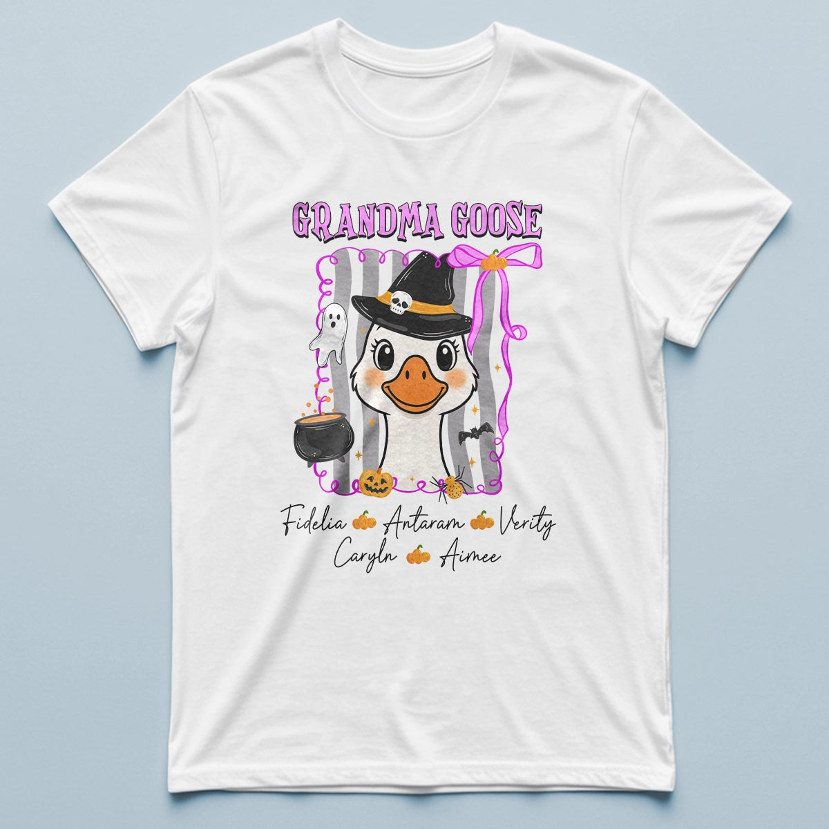 Grandma Names Gift - Silly Goose Halloween - Personalized T-Shirt