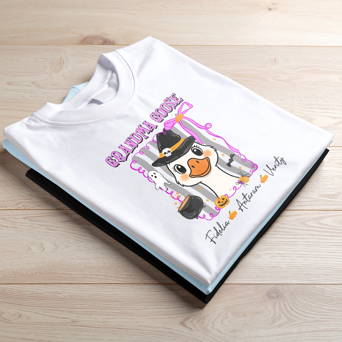 Grandma Names Gift - Silly Goose Halloween - Personalized T-Shirt