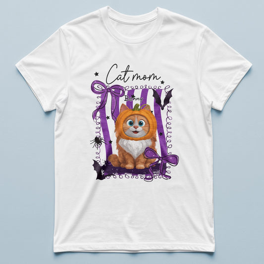 Cat Mom - Funny Halloween - Personalized T-Shirt