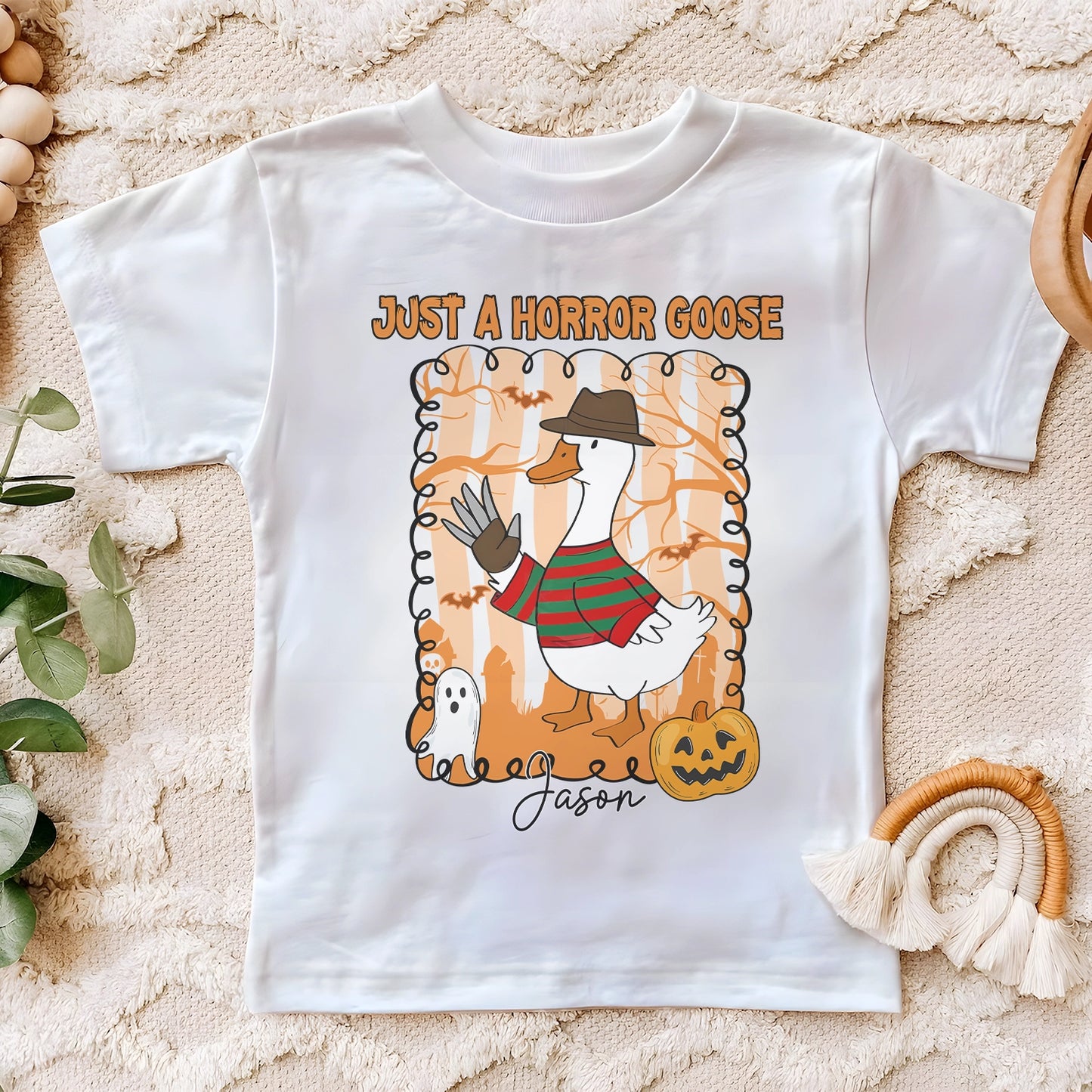 Just A Horror Goose - Funny Halloween - Personalized Toddler T-Shirt