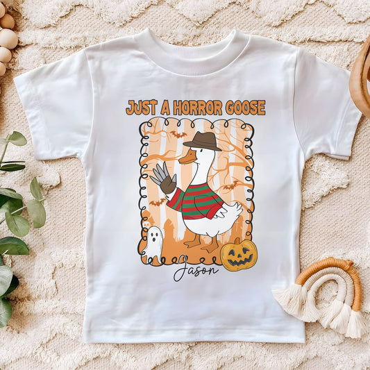 Just A Horror Goose - Funny Halloween - Personalized Toddler T-Shirt