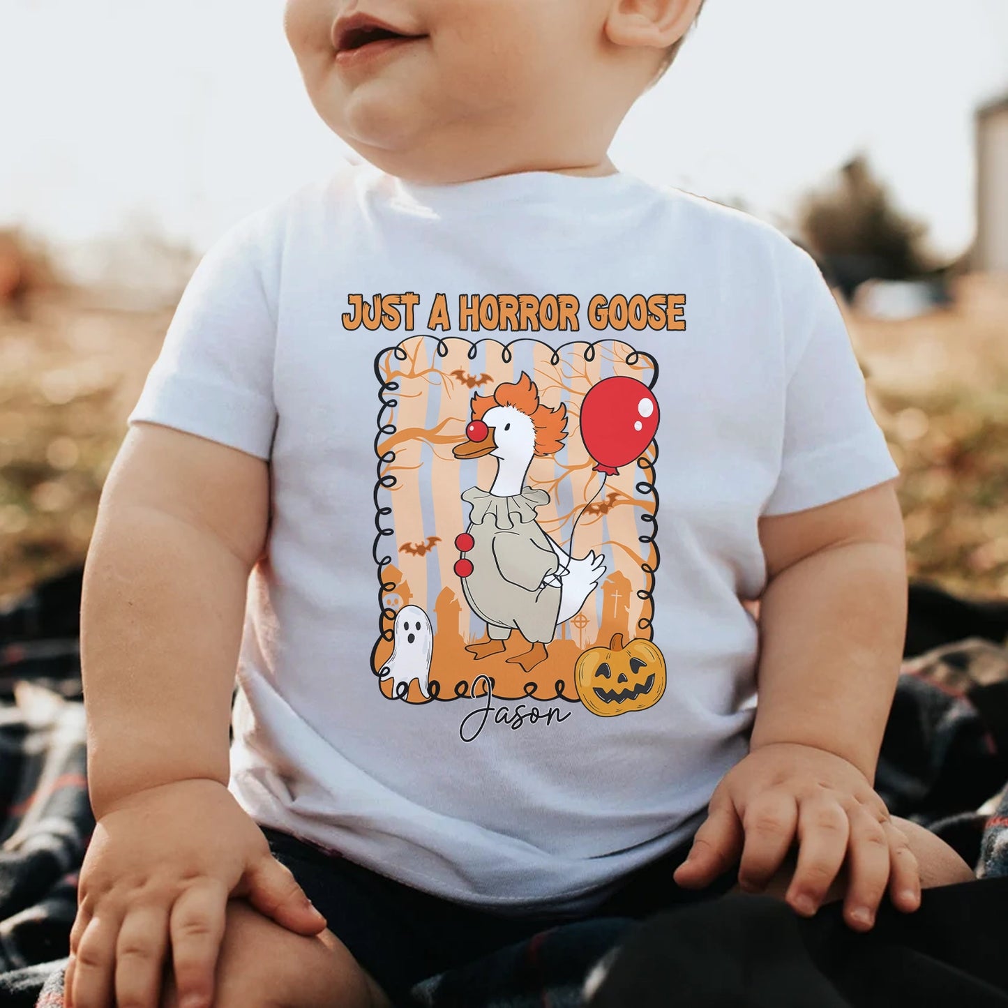 Just A Horror Goose - Funny Halloween - Personalized Toddler T-Shirt