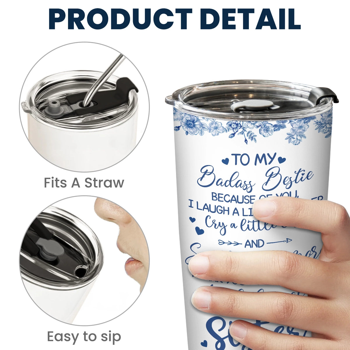 Unbiological Sister - Birth Flowers - Personalized Tumbler