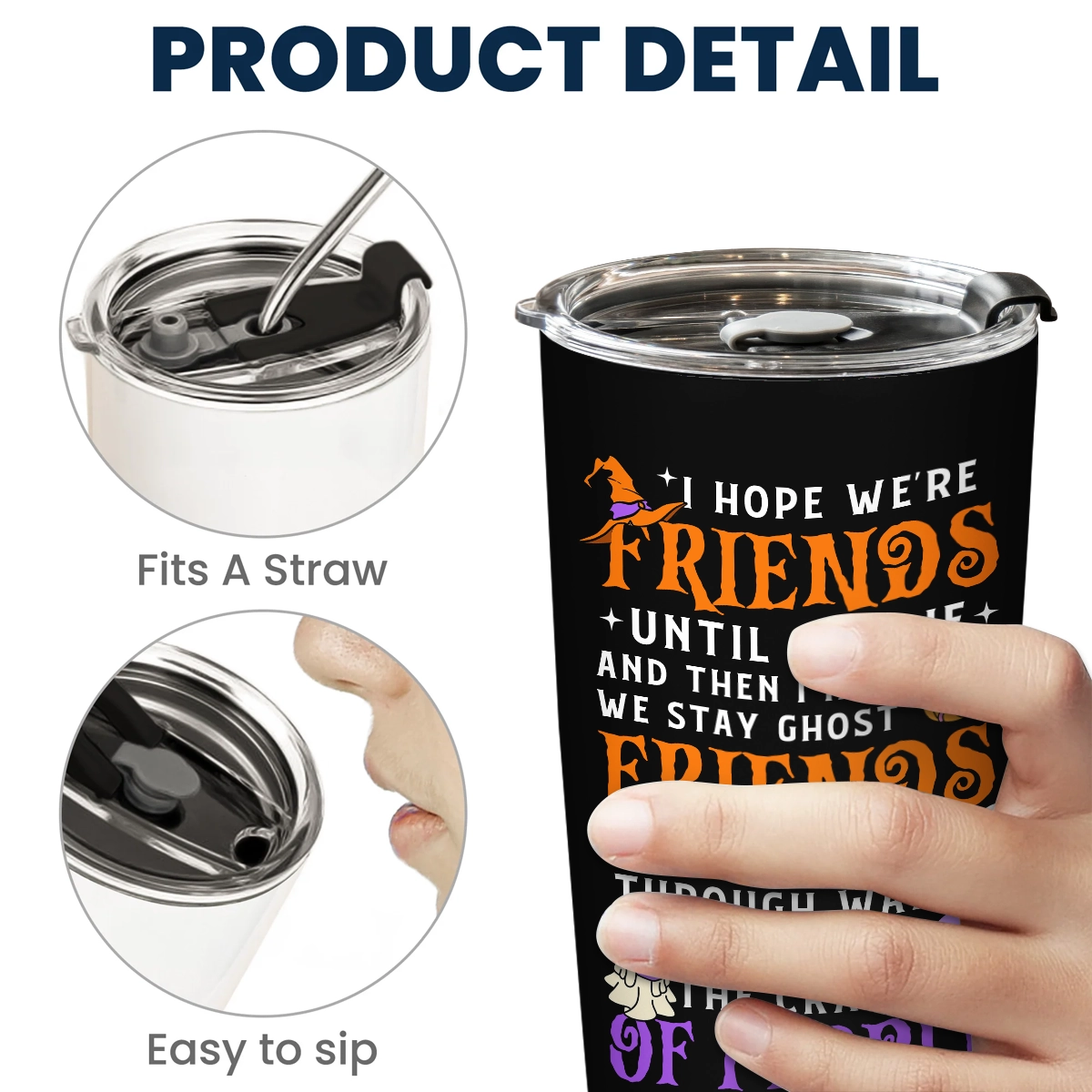 Cute Ghosts Floral - Halloween Gift For Friends - Personalized Tumbler