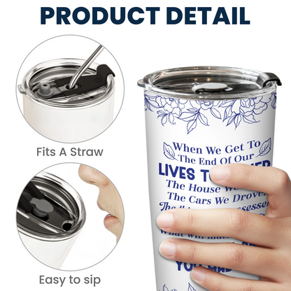 I Had You Couple - Blue Floral - Personalized Tumbler