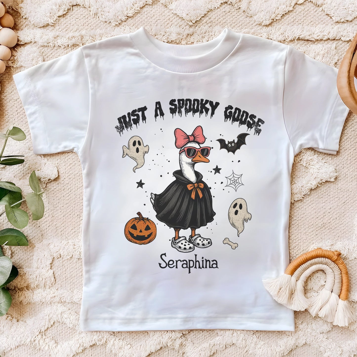 Just A Spooky Goose - Halloween Goose - Personalized Toddler T-Shirt