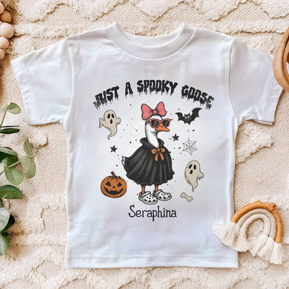 Just A Spooky Goose - Halloween Goose - Personalized Toddler T-Shirt