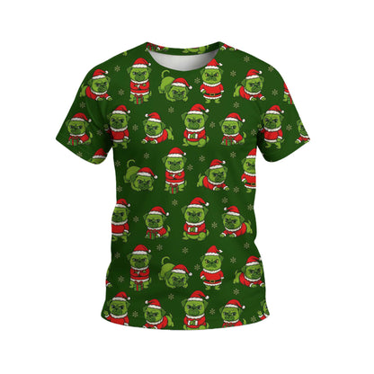 Funny Grinch Pug Pattern Polo, Christmas Pug Shirt, Pug T Shirt
