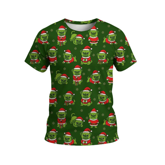 Funny Grinch Pug Pattern Polo, Christmas Pug Shirt, Pug T Shirt