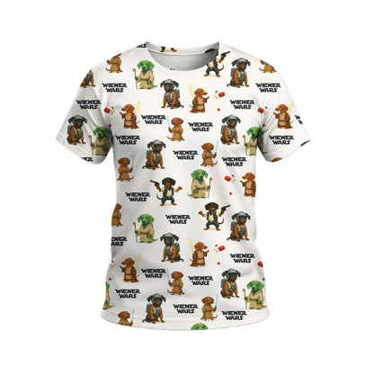 Galaxy Wars Funny Star Parody Dachshund Pattern Polo, Wiener Dog T Shirt, Dachshund T Shirt