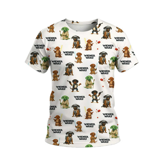 Galaxy Wars Funny Star Parody Dachshund Pattern Polo, Wiener Dog T Shirt, Dachshund T Shirt