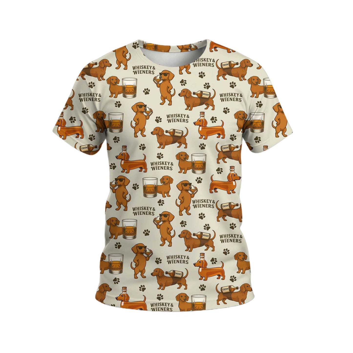 Pattern Dachshund Shirt With Whiskey And Beer Motif, Dachshund Shirt For Women And Men, Wiener Dog Shirts