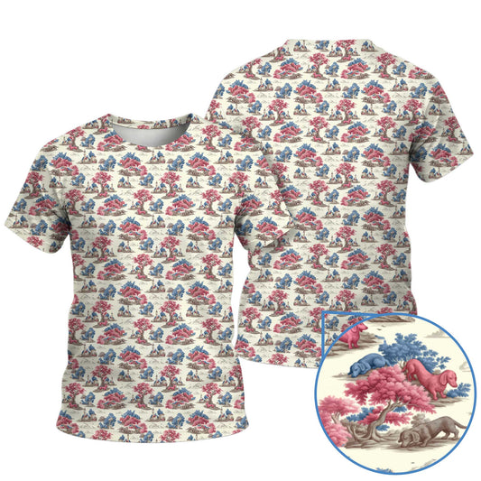 Vintage Toile Forest Pattern Polo, Dachshund Shirt, Wiener Dog T Shirts