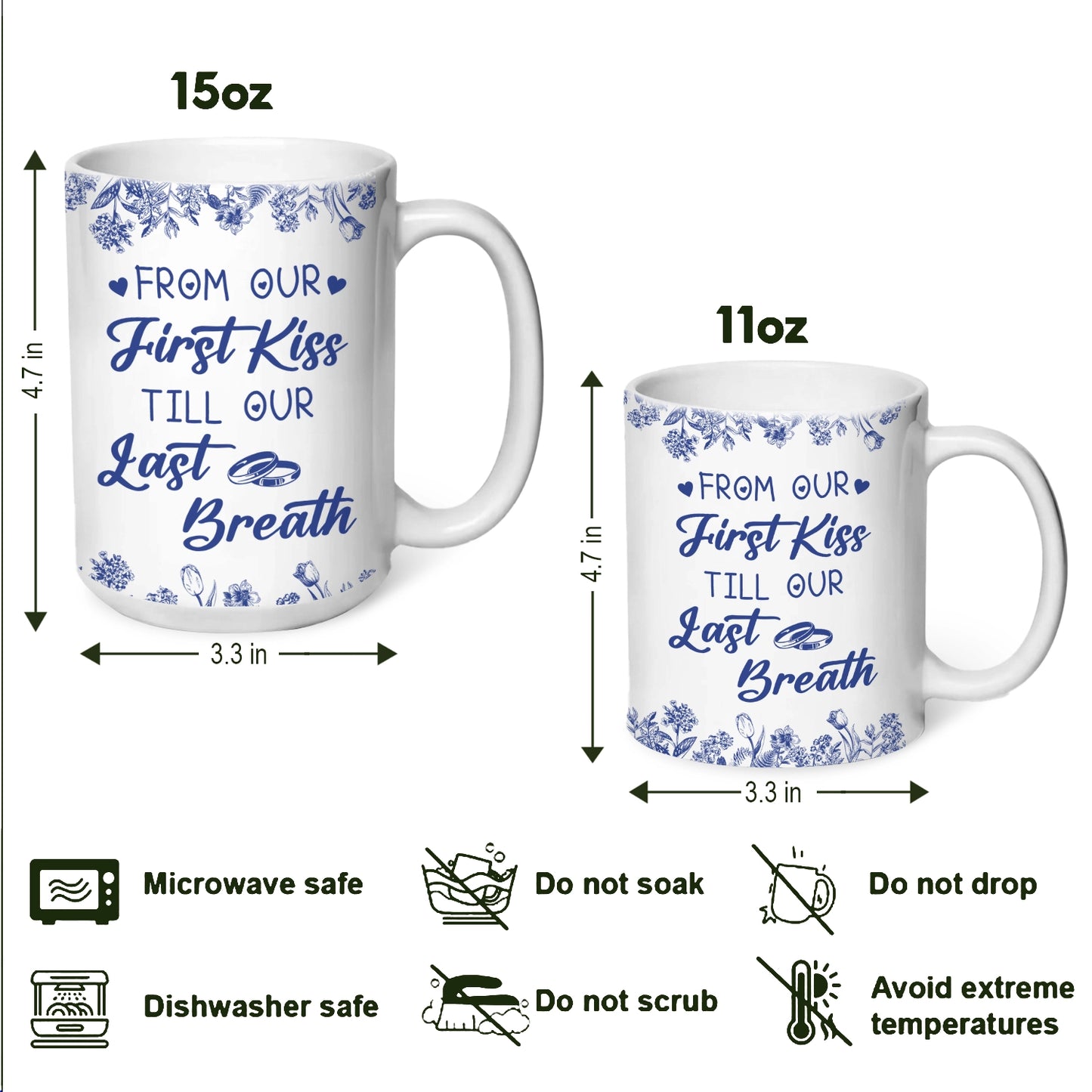 From First Kiss - Couple Gift - Personalized Edge-to-Edge Mug