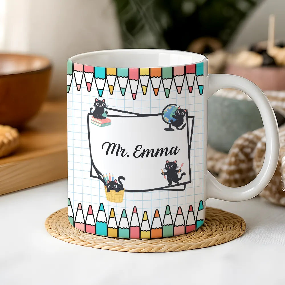 Takes A Big Heart To Teach Little Minds - Back to School Teacher Gift - Personalized Edge-to-Edge Mug