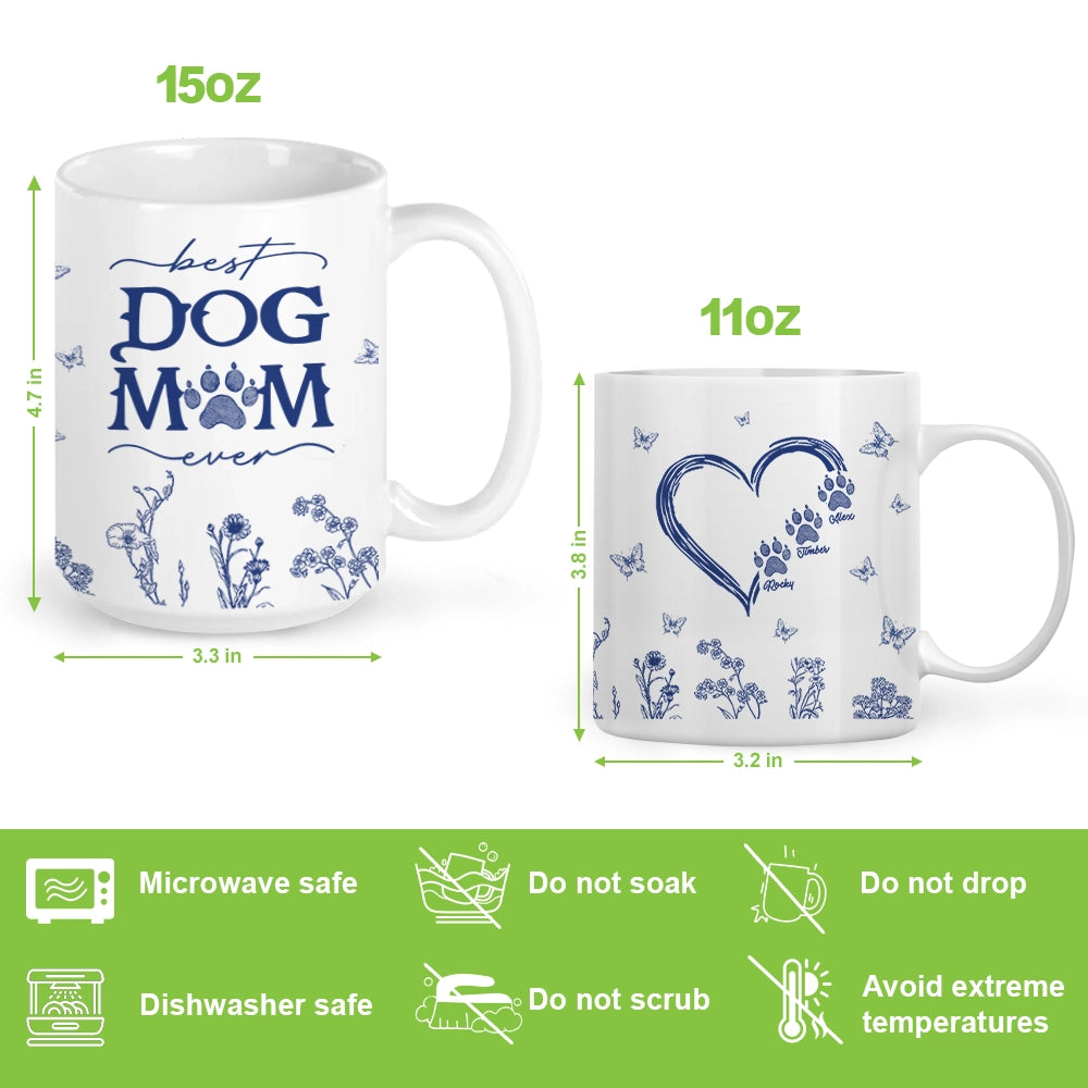 Best Dog Mom Ever - Toile De Jouy Style - Personalized Mug