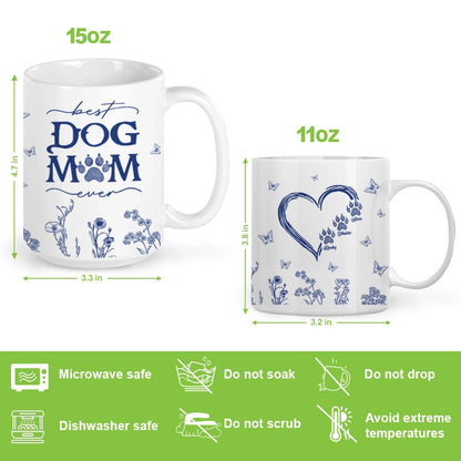 Best Dog Mom Ever - Toile De Jouy Style - Personalized Mug