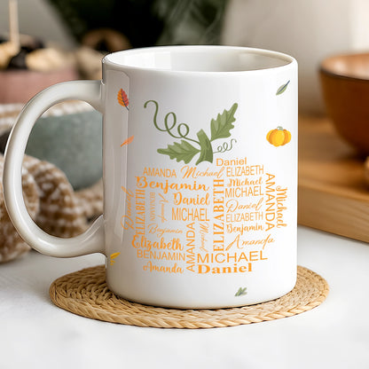Custom Name Word Art - Grandma's Little Pumpkins - Personalized White Mug