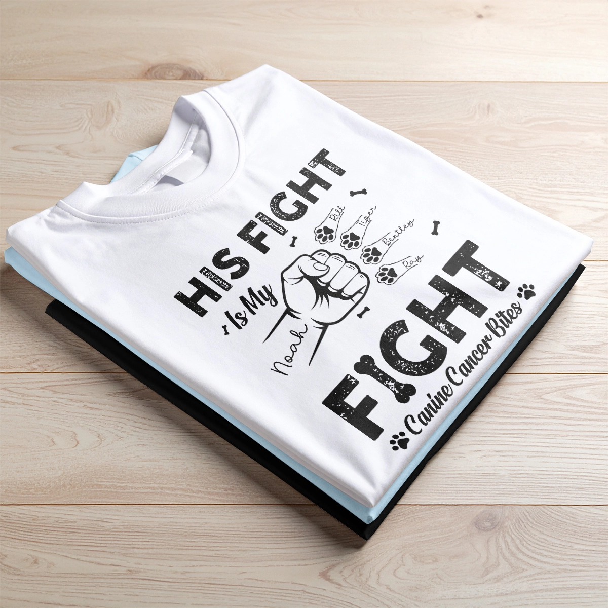 Dog Canine Cancer - His Fight Is My Fight - Personalized T-Shirt