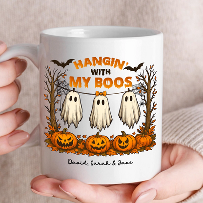 Hangin' With My Boos - Besties Halloween - Personalized White Mug