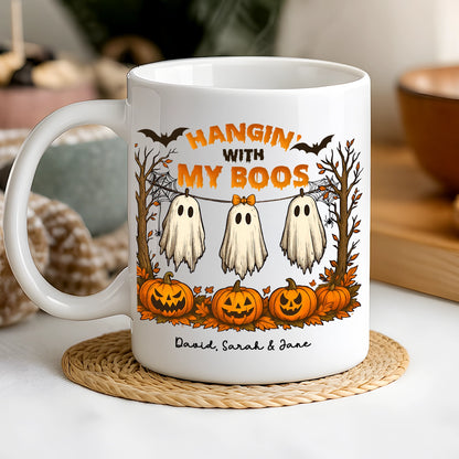Hangin' With My Boos - Besties Halloween - Personalized White Mug