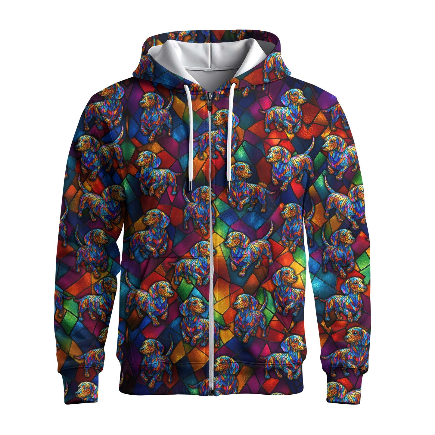 Vibrant Mosaic Dachshund Shirt, Colorful Glass Art Dog Design, Dachshund T Shirt, Wiener Dog T Shirt