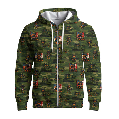 Military Camo Soldier Pattern Polo, Dachshund Shirt, Wiener Dog T Shirt