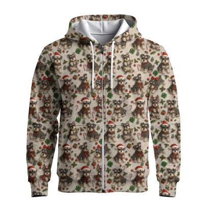 Santa Schnauzer Shirt Pattern Polo, Cute Schnauzer Christmas Shirt, Funny Holiday Schnauzer T-Shirt