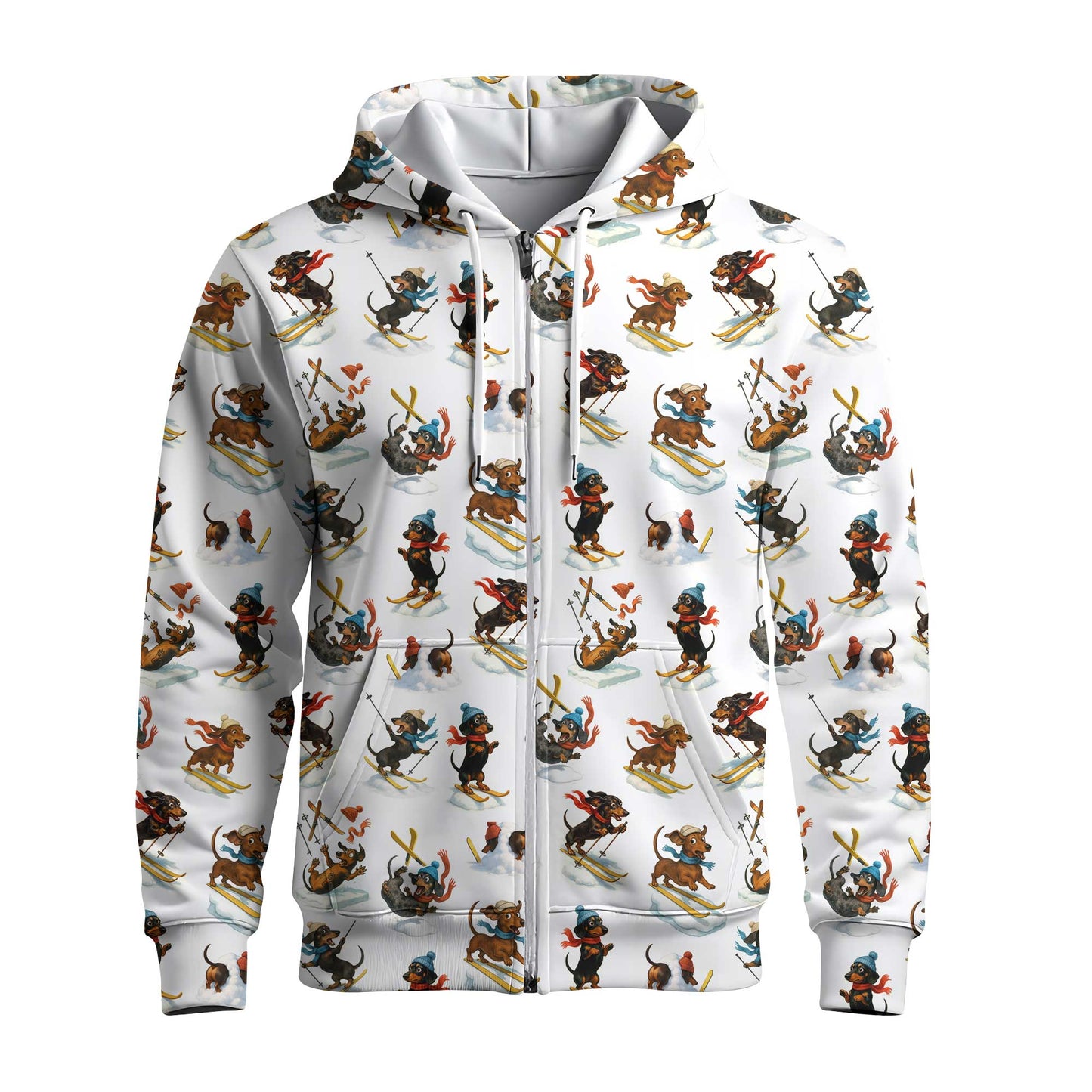 Skiing Funny Sausage Dog Snow Sport Tee For Christmas Season, Dachshund T Shirt, Wiener Dog T Shirt