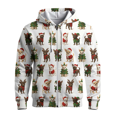 Santa Reindeer Tree Chihuahua Hoodie, Chihuahua T Shirt, Funny Chihuahua Shirt