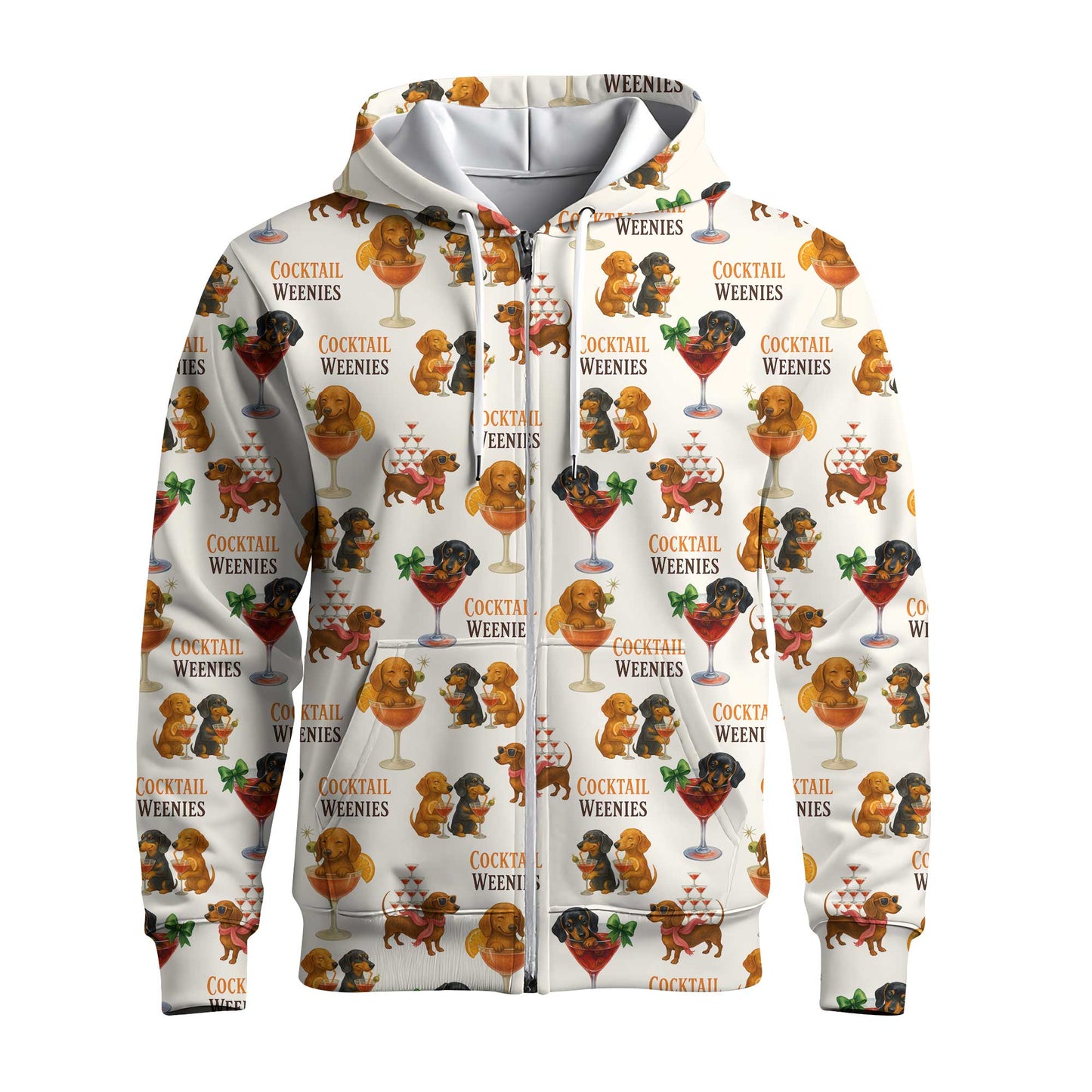 Funny Cocktail Weenies Pattern Polo, Dachshund Shirt, Wiener Dog T Shirt