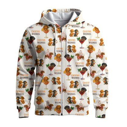 Funny Cocktail Weenies Pattern Polo, Dachshund Shirt, Wiener Dog T Shirt