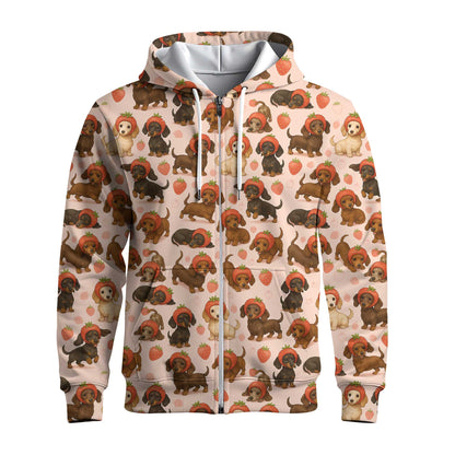 Funny Kawaii Strawberry Art With Cute Dachshund Shirt, Dachshund T Shirt, Wiener Dog T Shirt