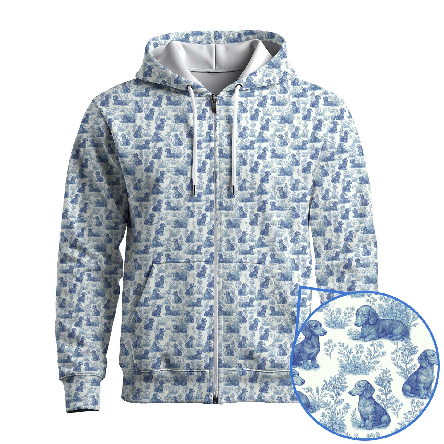 Blue Pattern Shirt - Dachshund Christmas Shirt, Weiner Dog Tee, Pattern Polos For Spooky Season