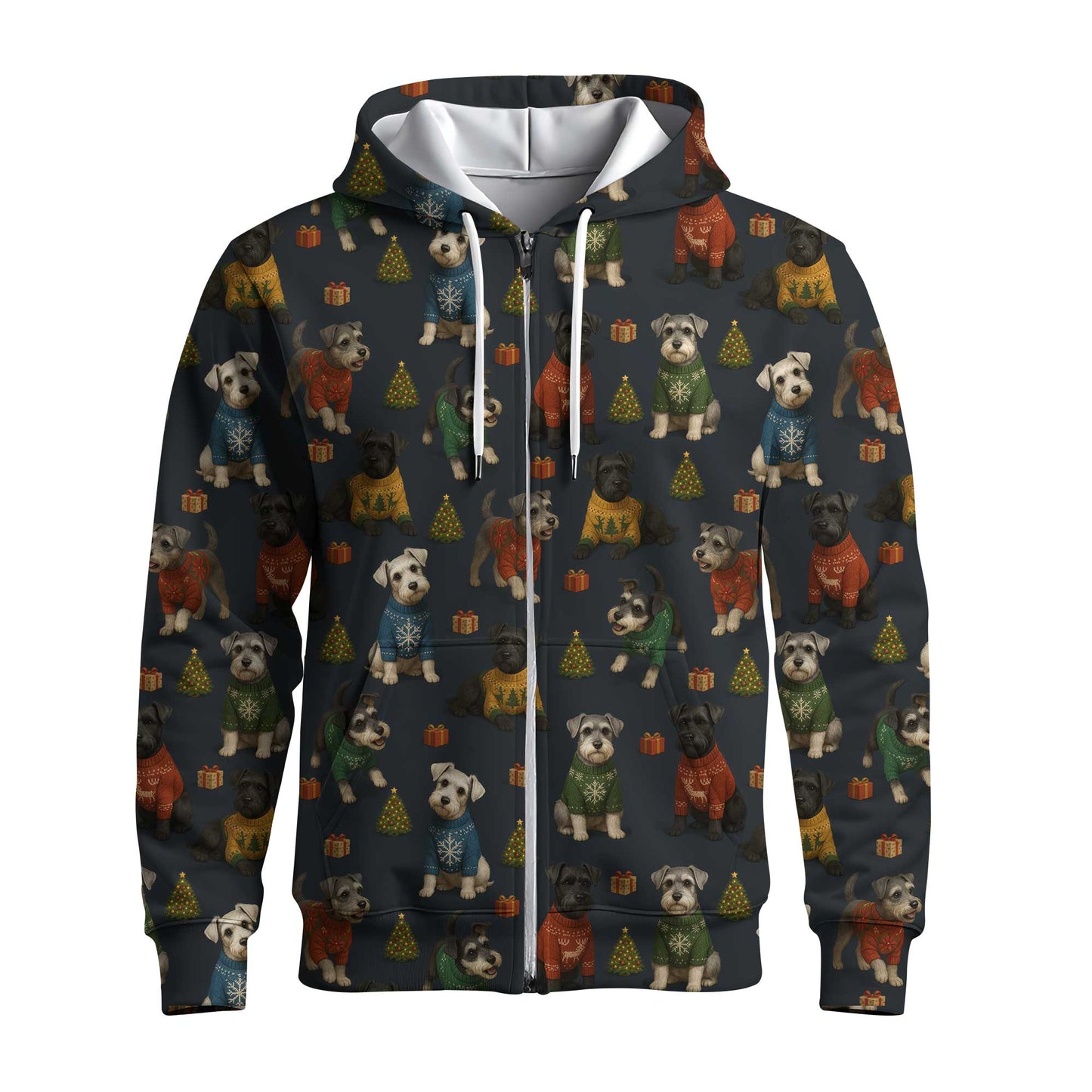 Funny Schnauzer Shirt Pattern Shirt, Cute Schnauzer Christmas Shirt, Schnauzer Xmas Hoodie For Pet Lover