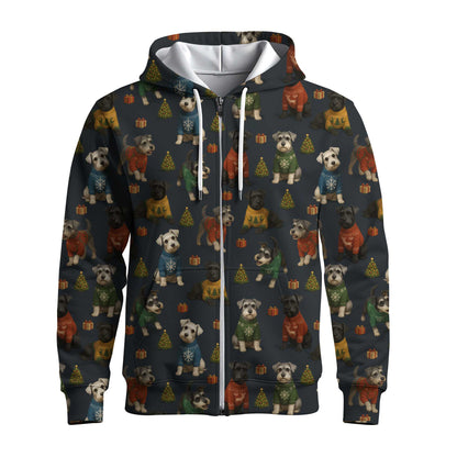 Funny Schnauzer Shirt Pattern Shirt, Cute Schnauzer Christmas Shirt, Schnauzer Xmas Hoodie For Pet Lover