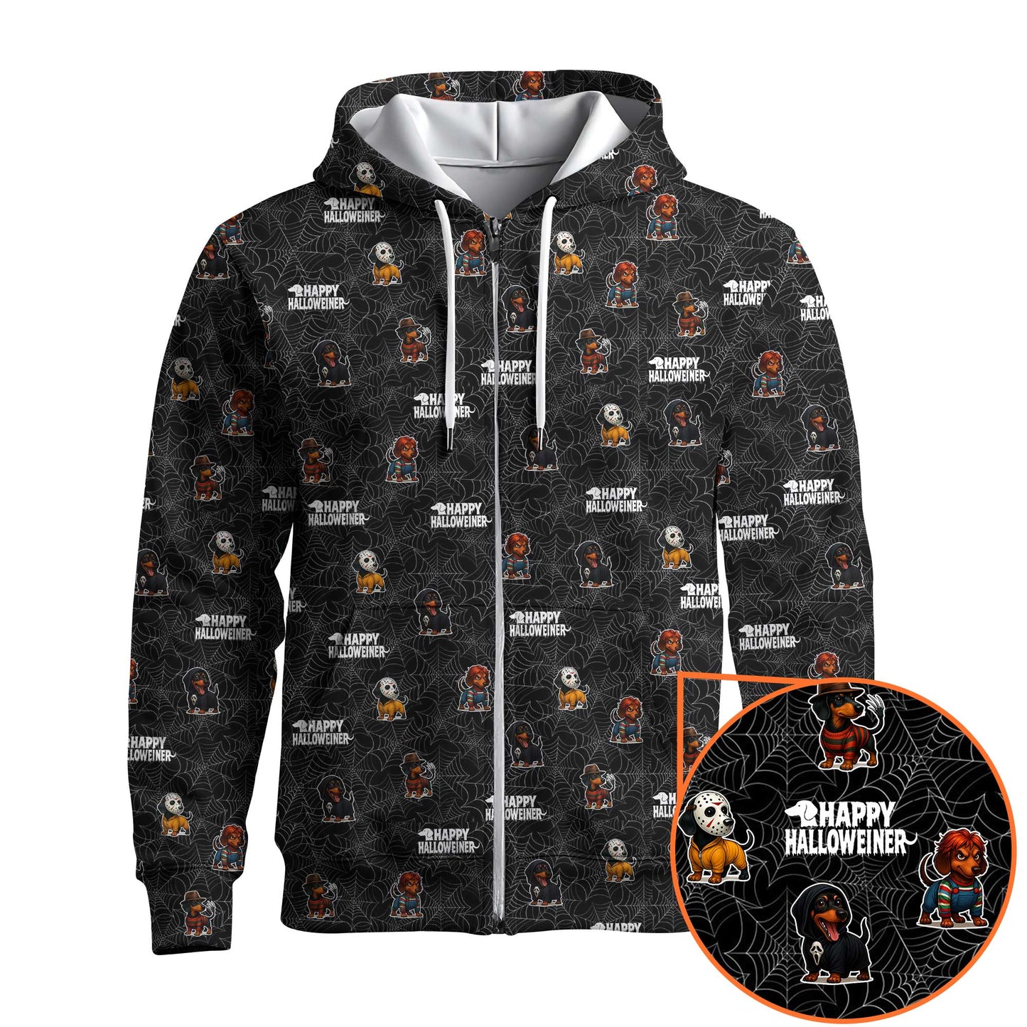 Dachshund Halloween Shirt, Funny Weiner Dog Shirts, Pattern Polos For Spooky Season