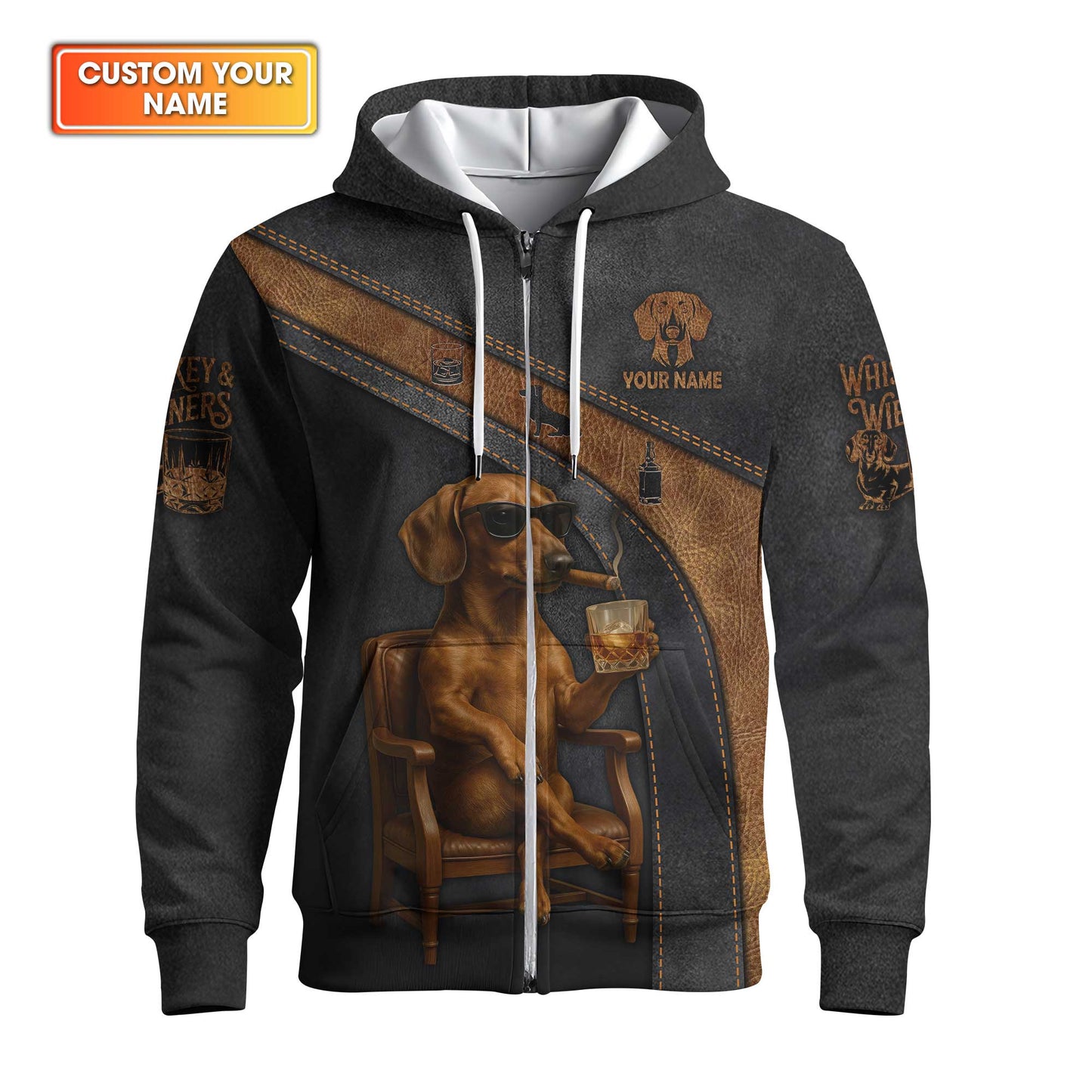 Custom Name Whiskey Dachshund Design, Dachshund T Shirt, Wiener Dog Shirts