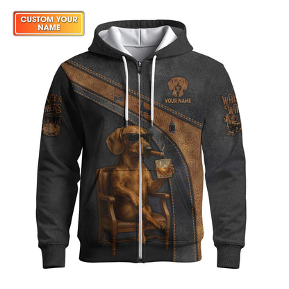 Custom Name Whiskey Dachshund Design, Dachshund T Shirt, Wiener Dog Shirts