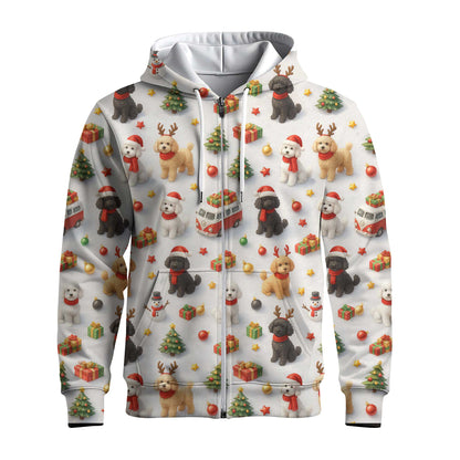 Cute Happy Poodle Pattern Polo For Christmas Season, Funny Poodle Shirt, Poodle T Shirt